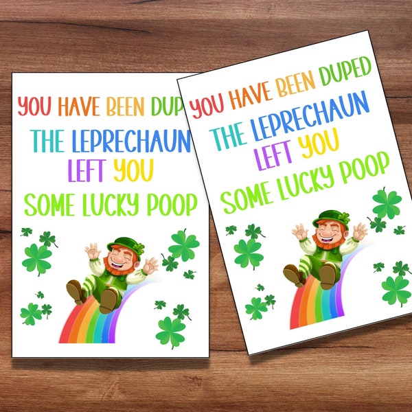 St. Patrick's Day Tag, Leprechaun Poop Tag, Lucky Teacher, School Kids, Classroom Rainbow, Gold Shamrock,  Candy Poop, Party Favors,