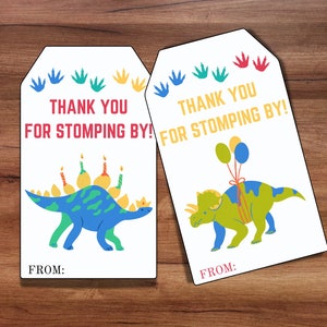 Dinosaur Favor Tags, Dinosaur Party Favor Tag, T-Rex Party Favor Tags, Dinosaur Thank Yo,u Party Favor Tags, Dinosaur party, Prehistoric tag