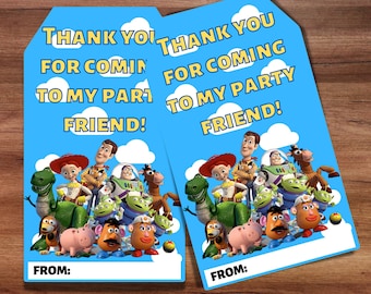 Toy Story Dankeschön Tags, Toy Story Geburtstagsgeschenke, Toy Story Party, Spielzeuggeschichte Geburtstagsfeier, Favor Tags, Dankeschön Tags,