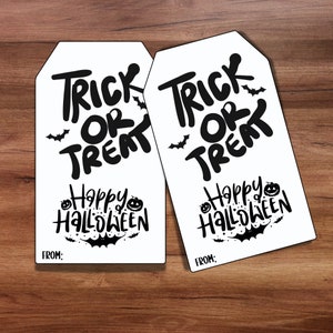 Printable Treat Bat Halloween Tag, Trick Or Treat Printable Bag Tag, Halloween Party Favor Tag, Treat Bag Tag