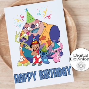Lilo and Stitch Birthday Card, Stitch Card,