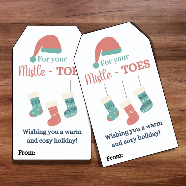 For your Misltetoes Christmas gift tags , Christmas socks gift tags, Fuzzy Socks, Secret Santa gift tag, Teacher coworker tag, neighbor tag