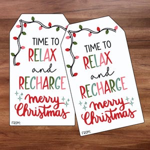 Zeit zum Entspannen und Aufladen - Geschenkanhänger, Weihnachtsanhänger für Lehrer, Feiertagsanhänger für Schulleiterin, Feiertagsanhänger, Mitarbeiter Geschenkanhänger