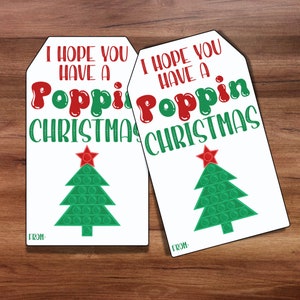 Fidget Spielzeuganhänger, Urlaub Pop it, Weihnachtsparty Gastgeschenke, Pop-it Schlüsselanhänger Tags, Lehrer Poppin’ Weihnachtsgeschenke für Studenten, ohne Süßigkeiten Leckerei