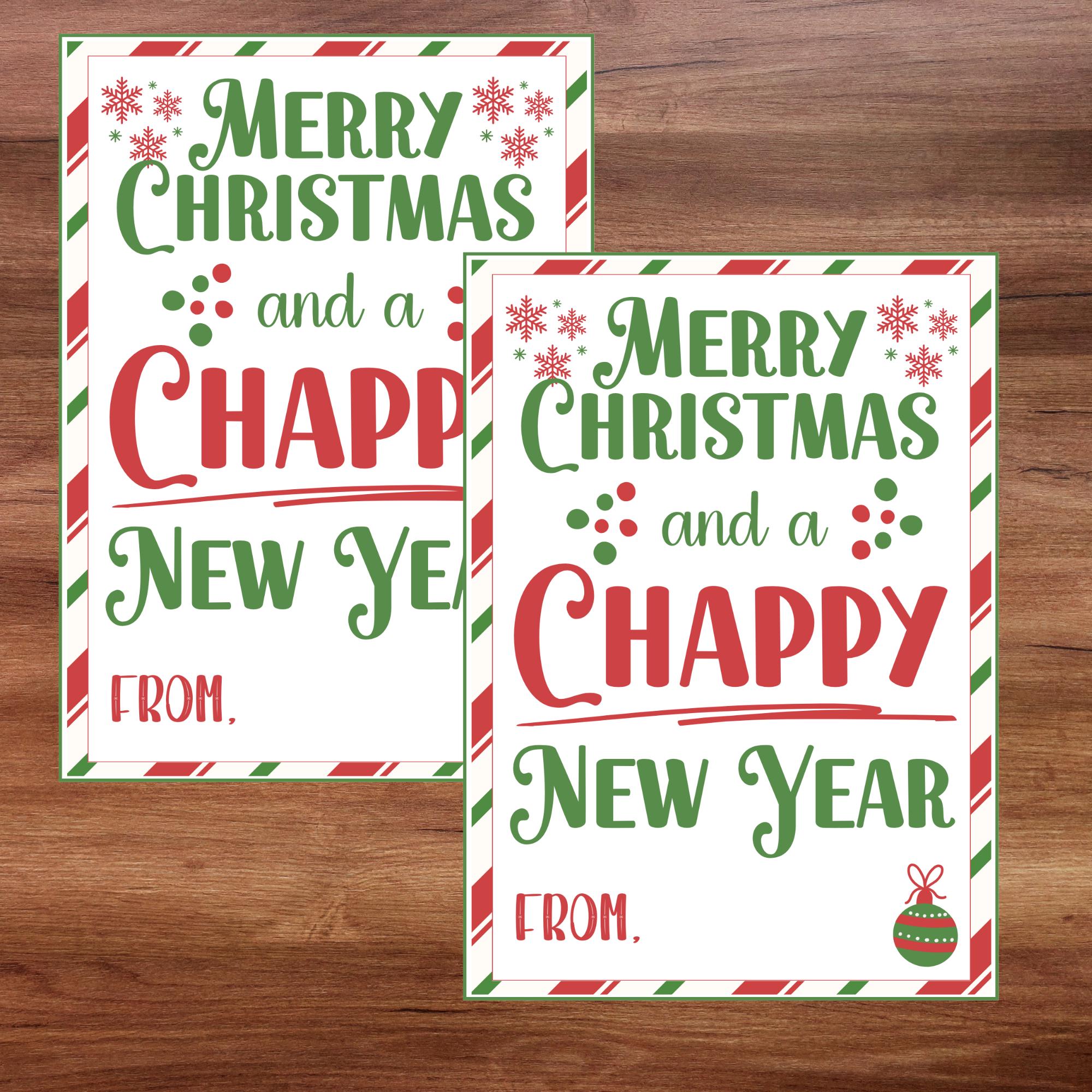 merry christmas and a chappy new year, christmas chapstick favors