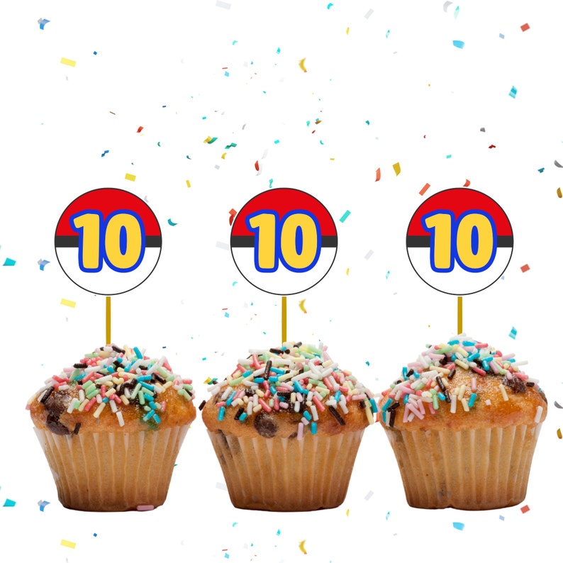 Pokemon Caketopper and Cupcake Toppers Printable Pokemon - Etsy