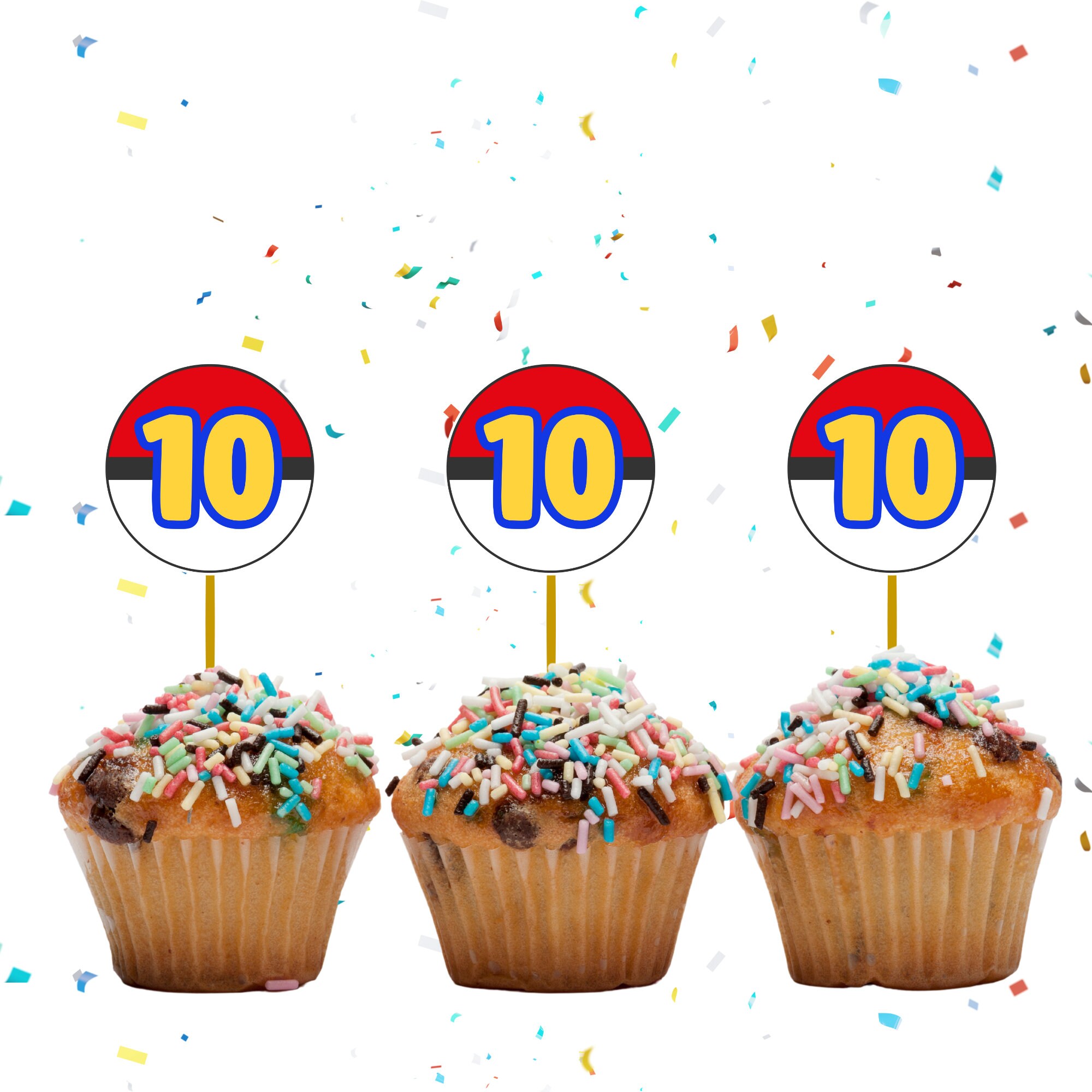 Pokemon Caketopper and Cupcake Toppers, Printable Pokemon Decor ...