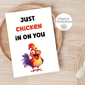Juste du poulet sur vous, carte de voeux drôle, carte de pensée, carte de poulet drôle, vérification de votre, carte d'encouragement, positivité