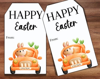 Carrot Easter Gift Tags, Easter Printable, Kids Easter Basket, Printable Easter Basket Tags, Printable Treat Bag Tag, Basket Tag for Easter