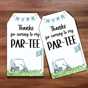 Golf verjaardag gunst Tags, bedankt voor uw komst naar mijn PARTEE, Hole In One verjaardag, Let's Par-Tee, Mastered Golf Party, Golf themafeest