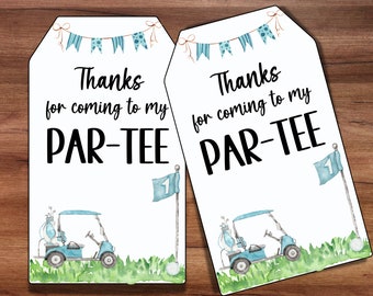 Golf Birthday Favor Tags, Thanks for coming to my PARTEE, Hole In One Birthday, Let's Par-Tee, Mastered Golf Party, Golf Theme Party