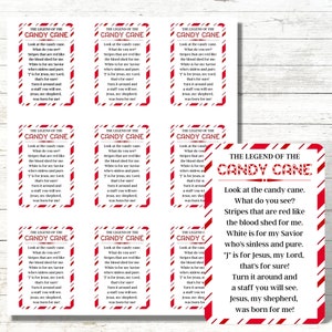 Legend of the Candy Cane Printable Tag, Candy Cane Poem, Christmas Tags ...