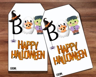 Halloween Favor Tags, Classroom Treats, Halloween Treat Tags, Ghost Halloween Tags, Boo Tags, Trick or Treat Tags, Halloween Goodie Bag Tags