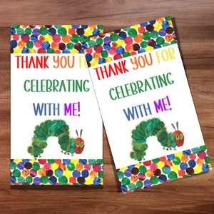 Birthday Thank You Tags Hungry Caterpillar Birthday Butterfly Thank You  Tags 