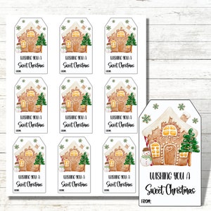Sweet Christmas Gift Tag, Printable Holiday Favor Tag, Neighbor Cookie ...