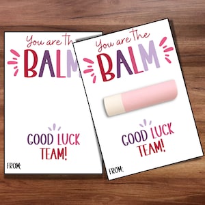 You're The Balm Valentijnscadeaukaartje, teamcadeau, valentijnscadeau voor teamgenoten, lippenbalsemhouder, valentijnskaarten lippenbalsem, kaart toebehoren, cheer