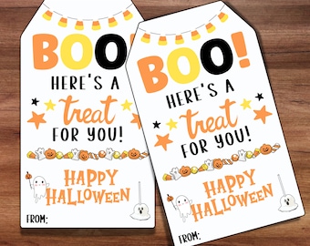 Halloween Treat Tags, Boo Halloween Tags, Candy Corn Gift Tag Halloween Pumpkin Party Favor Tag, Spooky Halloween Favor Tag, Classroom Treat