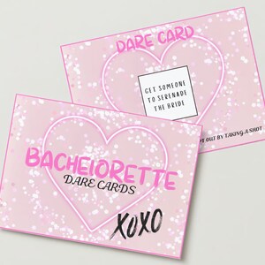 BACHELORETTE DARE CARDS * Digitaler Download und bearbeitbare Canva-Vorlage für personalisierte Dares