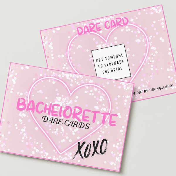 BACHELORETTE DARE CARDS *Digital Download and Editable Canva Template for Personalized Dares*