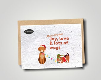 Joy, Love & Lots of Wags Christmas Plantable Xmas Card