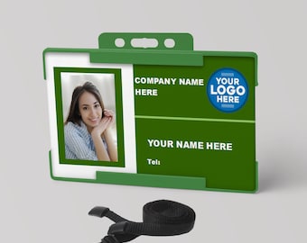Photo ID Card Personalized Identification Card IC5 with Lanyard and Card Holder