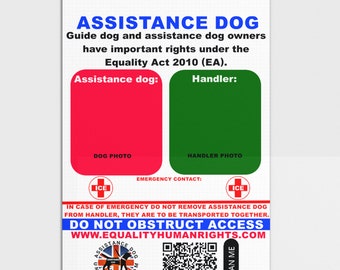 Personalized Assistance Dog UK Law Card Template, Editable Digital Law Card-Smartphone Download JetJB1797
