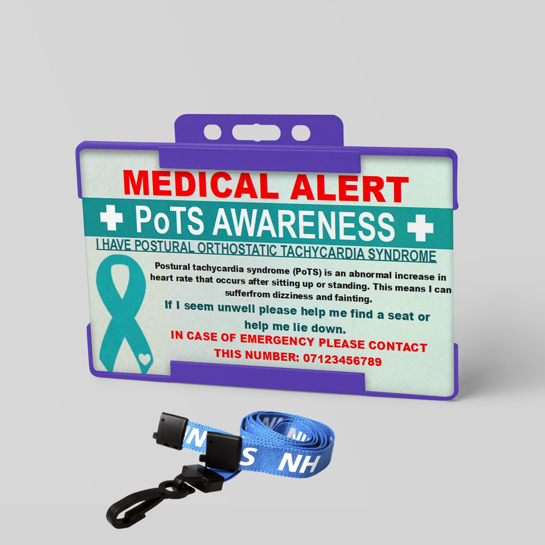 Pots Medical Card With Lanyard and Card Holder Etsy