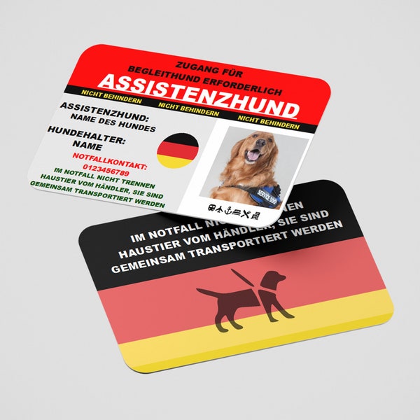 Assistance Dog Card in German - Assistenzhundekarte