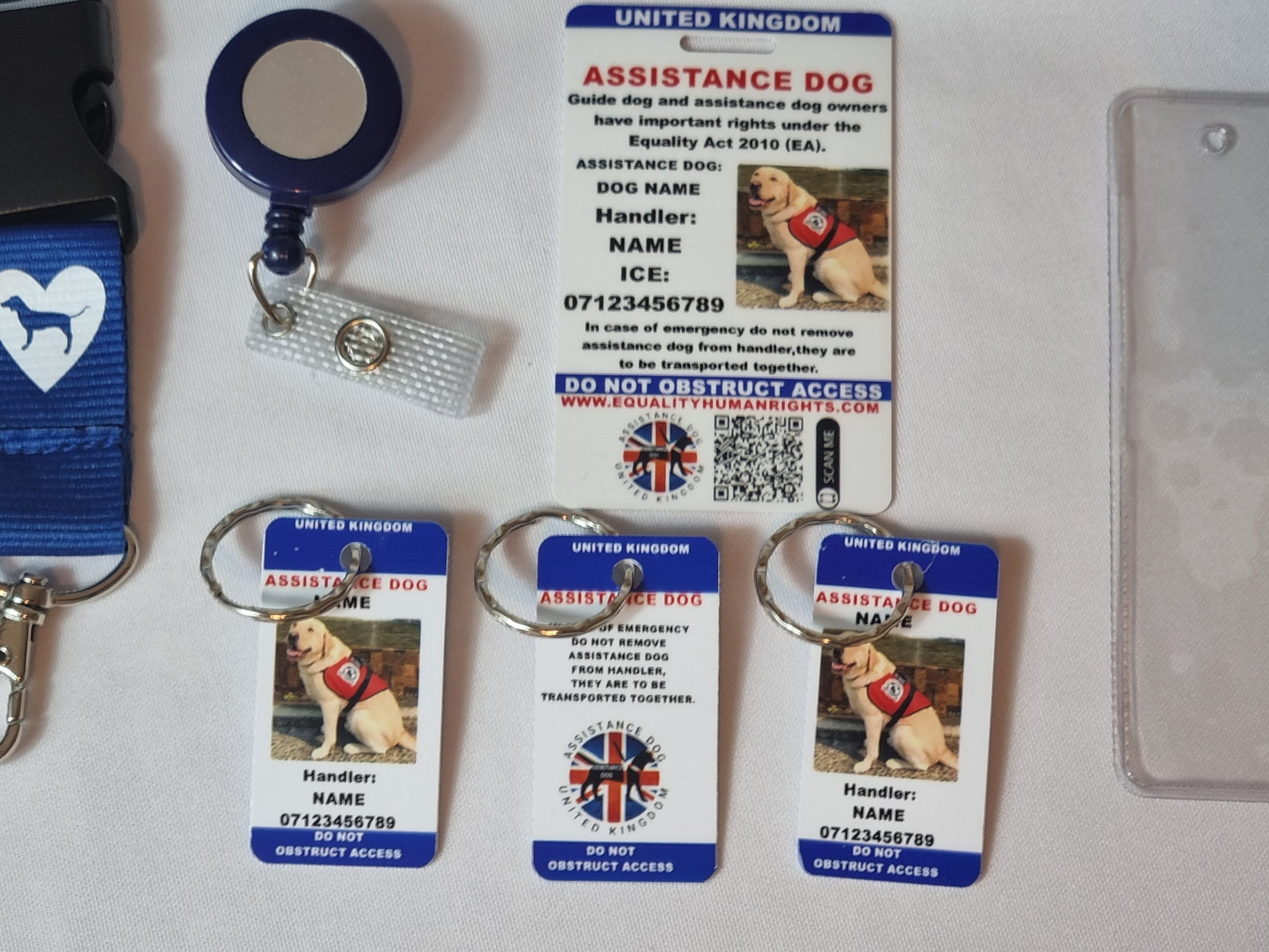 Custom Assistance Dog UK Law Card With 3 Personalized Dog Tag Etsy