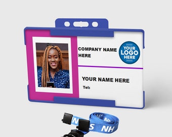 Photo ID Card Personalized Identification Card IC7 with Lanyard and Card Holder
