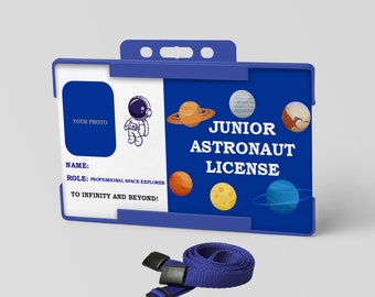 Astronaut ID Card – Kids Novelty ID Badge Personalized Astronaut Gift