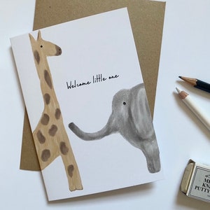 Willkommen kleine Baby Grußkarte | Neue Ankunftskarte | Unisex-Karte | Baby Mädchen Karte | Baby jungen Karte | Süße Babykarte | Karte zur Babyparty
