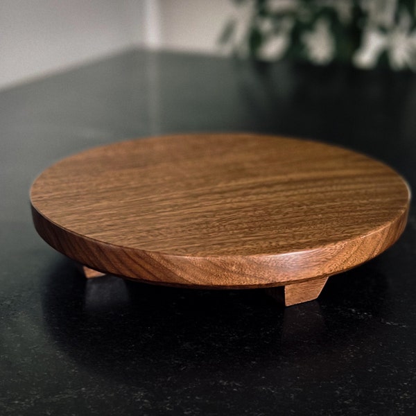 Support pour plantes, élévateur de pots, plate-forme ronde, rond en noyer