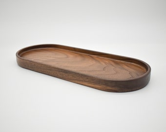 Large Walnut Valet Tray, Modern EDC Tray, Handmade in USA
