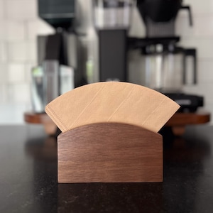 Coffee Filter Holder in Solid Walnut - Clean Modern Design, Heirloom Quality. V60, Chemex