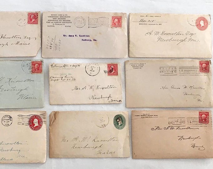 9 Antique Envelopes 1800s-early 1900s, Canceled Stamps & Prepaid ...
