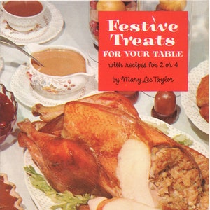 DIGITAL 1955 Holiday Recipes, Festive Treats Recipes for 2 or 4 Vintage Cookbook, Printable Cookbook, Authentic Vintage Cookbook, Recipes