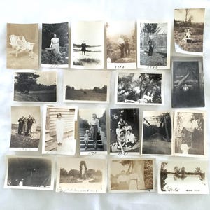 1940s Small Photos Neutral Black and White, Original Vintage | Junk Journal Smash Book Scrapbooking Mixed Media Art Collage Collectible