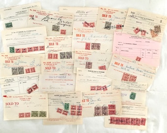 Random Bundle Pick! Antique 1920s Stock Certificate Receipts w/ Stamps, Packard & More | 100 Years Old Investments | Junk Journal Collage+