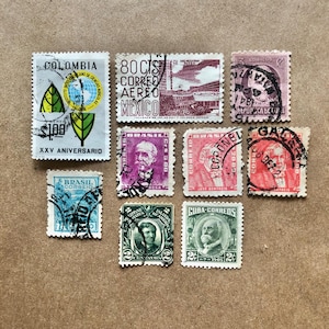 Historic Philippines Stamp, Vintage South America Stamps, 1918-1970s, Postmarks, Hand Curated | Craft Supplies, Gift for Crafter