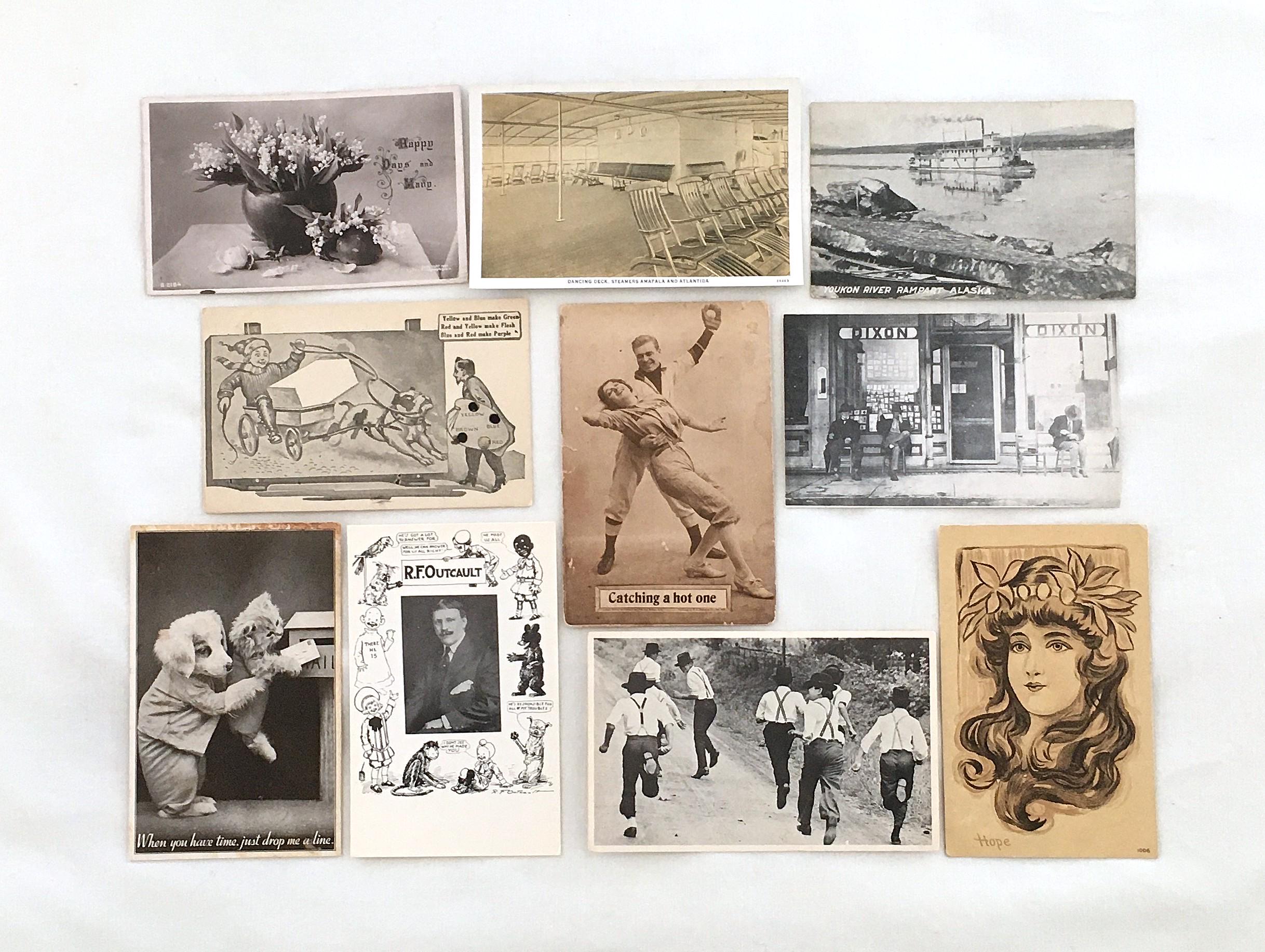 10 Antique & Vintage Postcards 1908-1974, 8 Real Photo Postcards RPPC ...