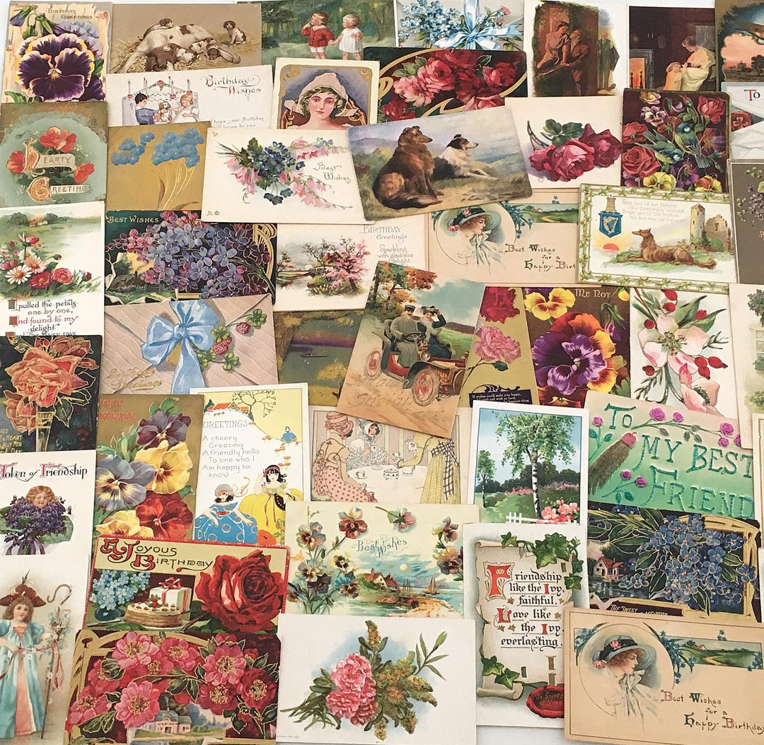Pre Sorted Postcards Example Antique Pre-1920 Postcards Random Pick, Sent & Unsent | Postcard Pack ...