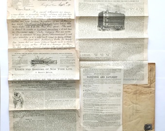 1891 Darkness & Daylight NYC Life Book Sales Promotional Package, Worthington Publishers, Illustrations Letter Envelope Hartford CT
