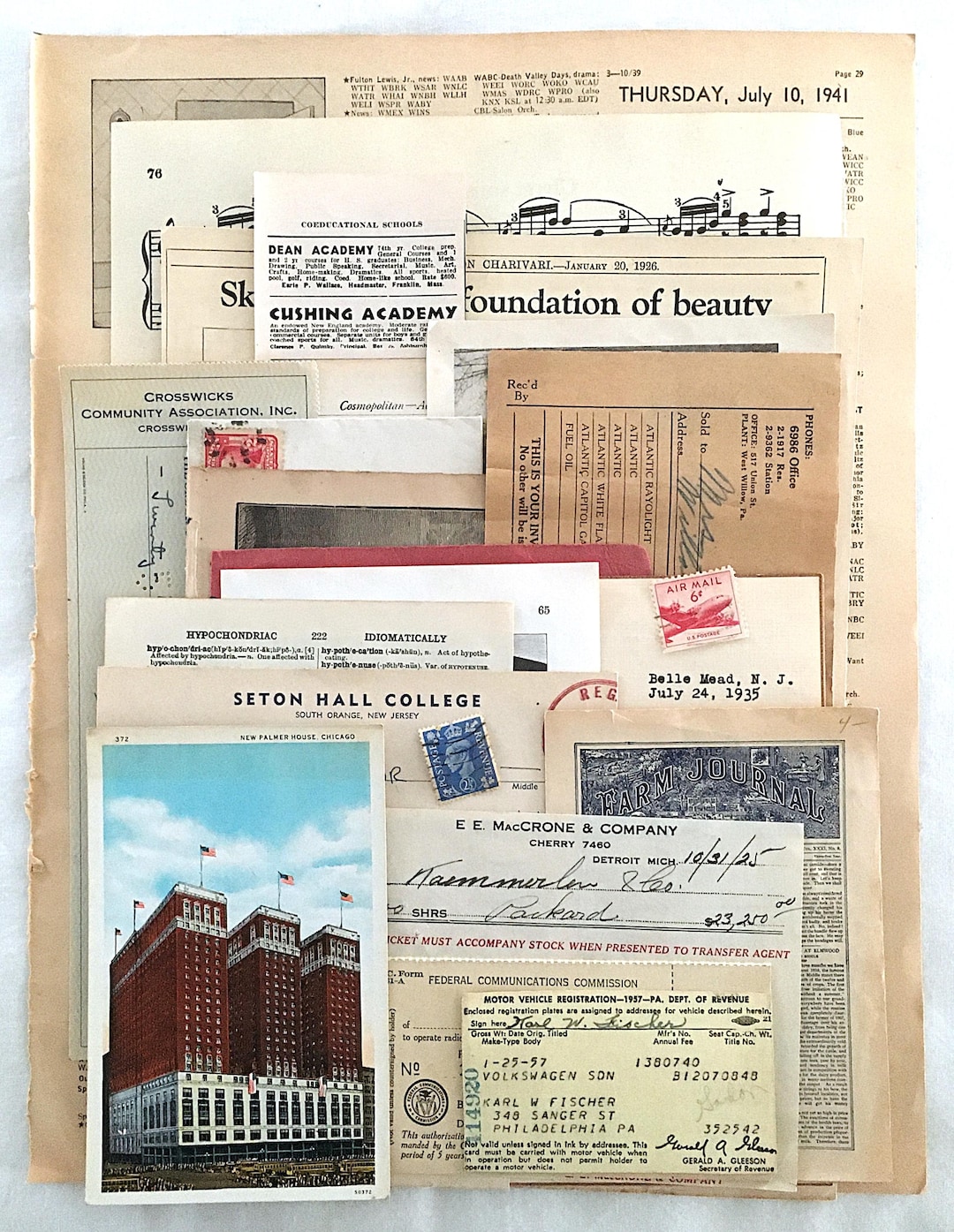 Mystery Ephemera Pack! Vintage / Antique Paper Bundle 1800s-1970s ...