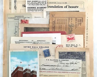 Mystery Ephemera Pack! Vintage / Antique Paper Bundle 1800s-1970s | Craft Supplies
