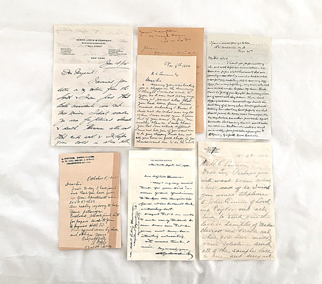 6 Antique Handwritten Letters 1903, 1904, 1915 | Craft Supplies, Paper ...
