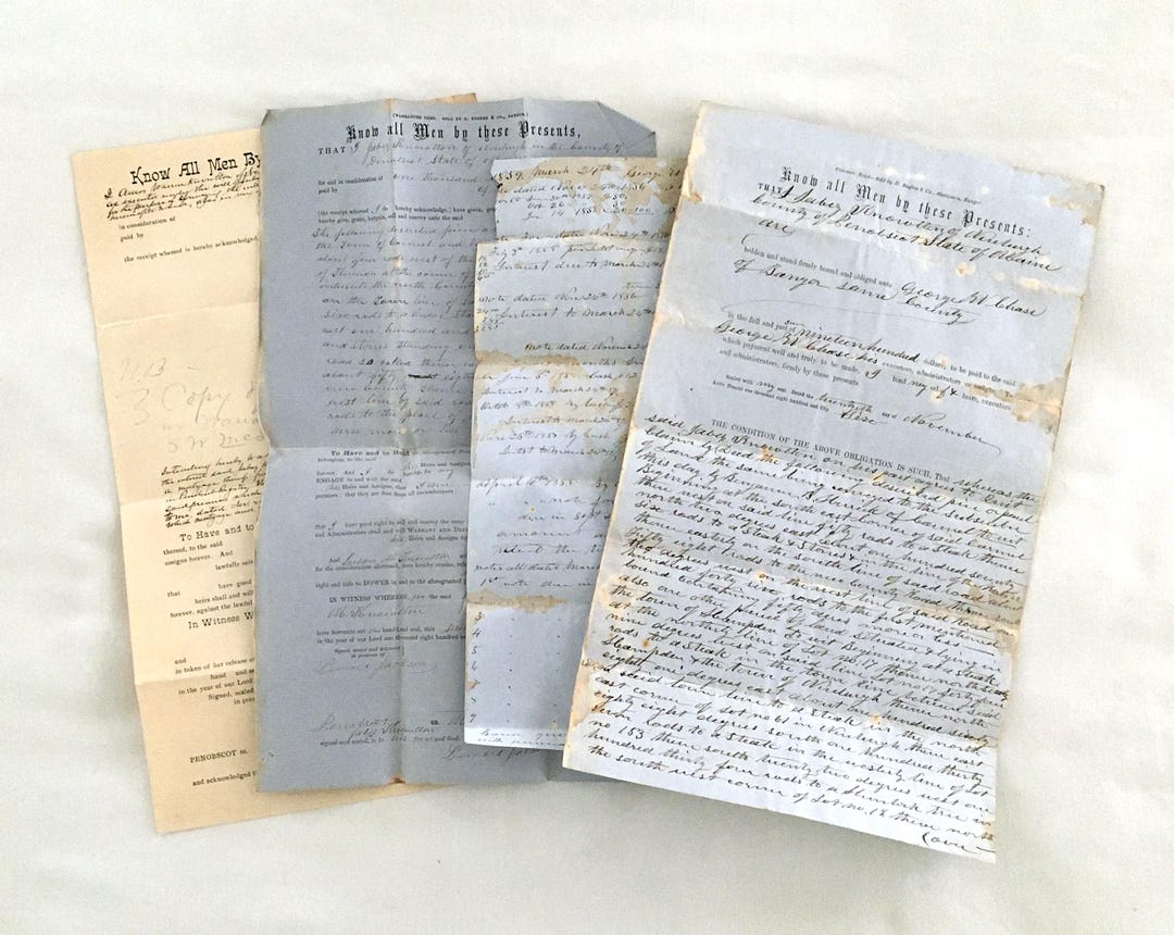 Victorian Contract Writing Examples Original Victorian Legal Documents 1856, 1861, 1901 DISTRESSED ...