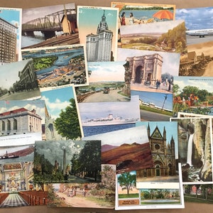 RANDOM PICK Vintage UNUSED Postcard Bundle, Illinois & New Jersey, Authentic Postcards | Postcrossing, Junk Journal Scrapbook Smash Book