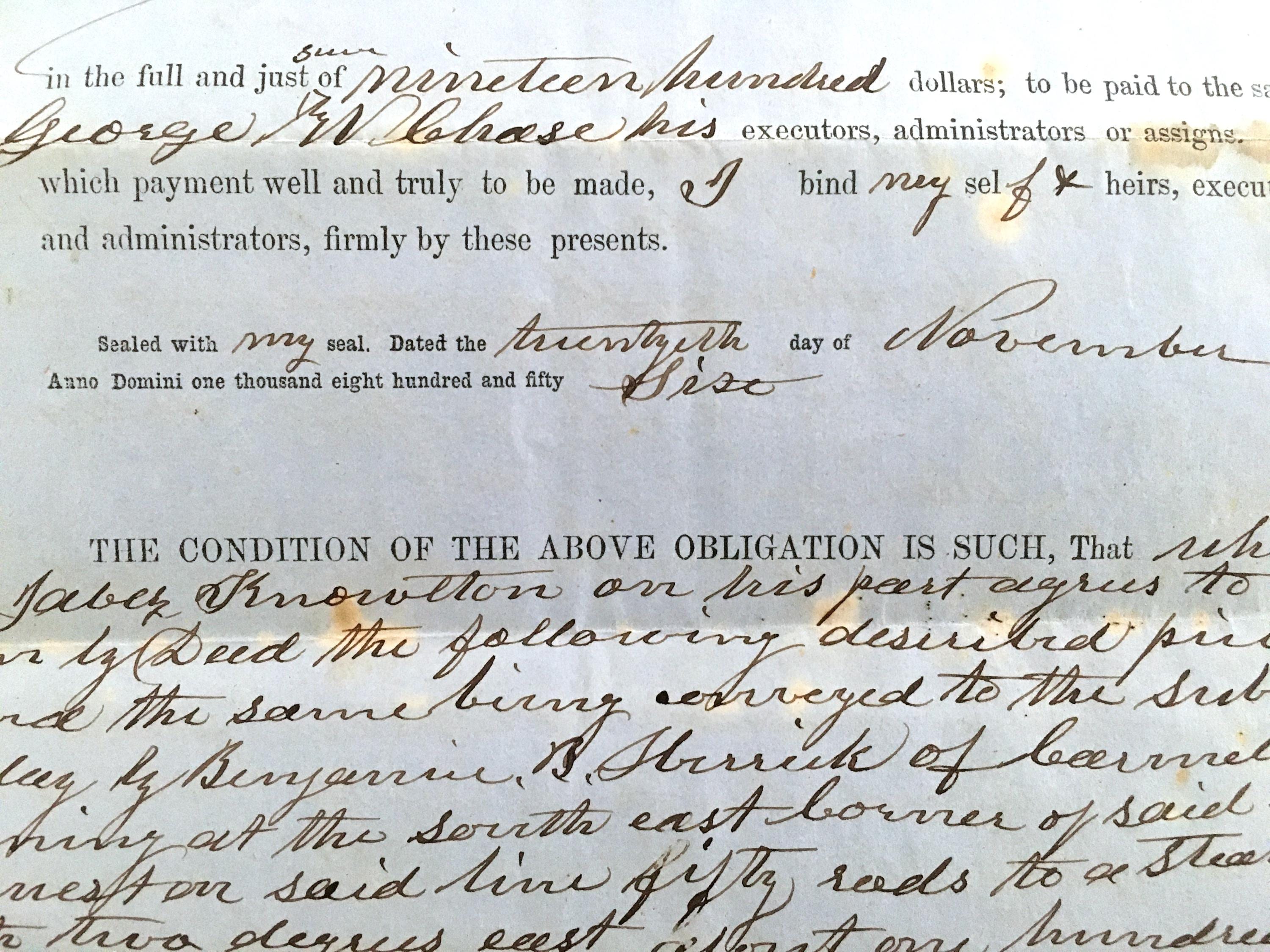 Victorian Contract Writing Examples Original Victorian Legal Documents 1856, 1861, 1901 DISTRESSED ...