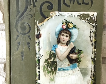 1887 Book Bright Jewels, Mary Murdock Illustrated | Antique Hardcover Children's Book |Collectible Junk Journal Smash Book Scrapbook Collage